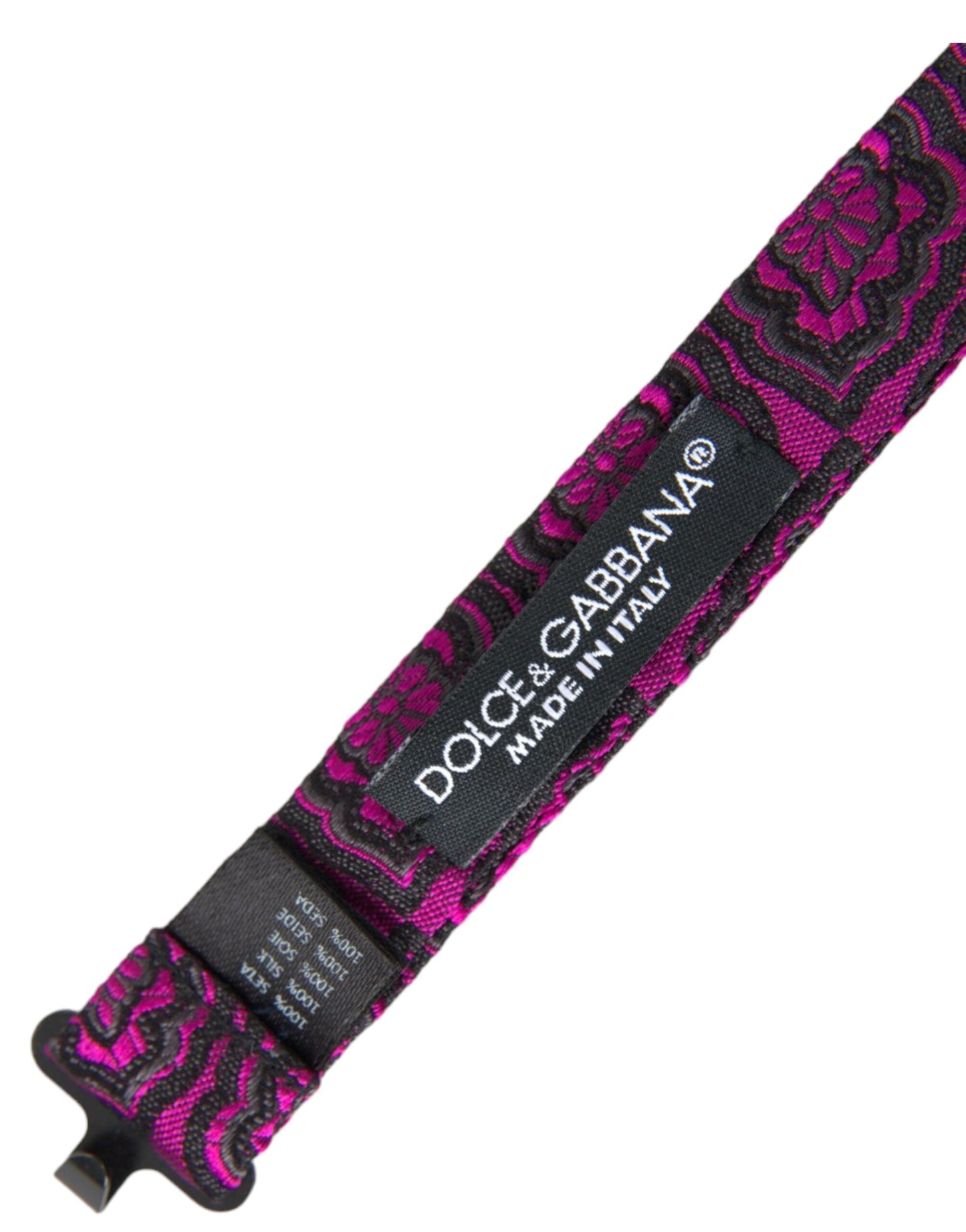 Dolce &amp; Gabbana Herrenfliege aus Seide mit violettem Band und verstellbarem Hals