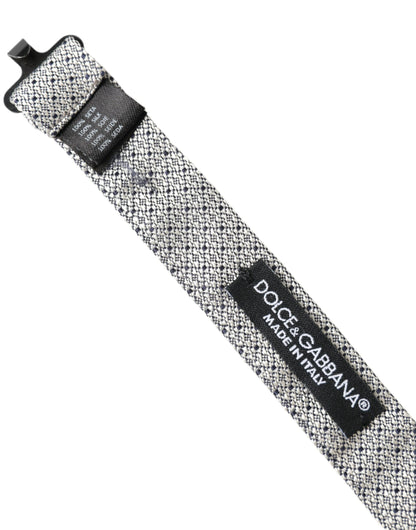 Dolce &amp; Gabbana Graue Herrenfliege aus Seide mit verstellbarem Hals