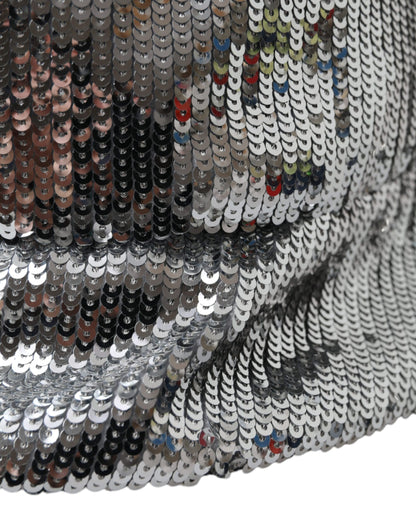 Dolce &amp; Gabbana – Silberner Nylon-Fischerhut mit Pailletten für Herren