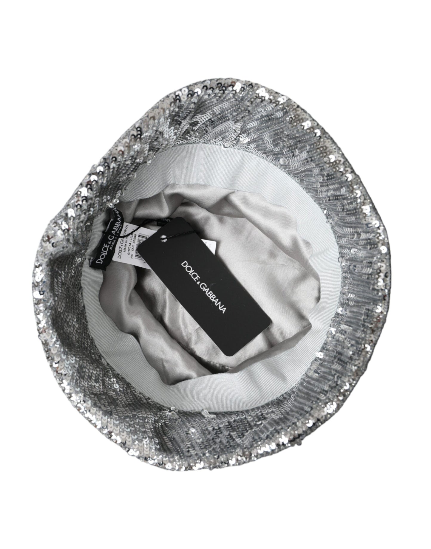 Dolce &amp; Gabbana – Silberner Nylon-Fischerhut mit Pailletten für Herren
