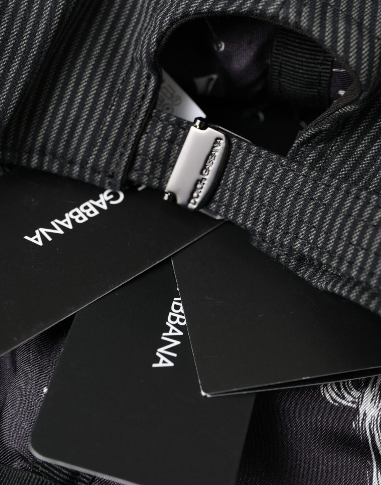 Dolce &amp; Gabbana – Baseballmütze aus schwarzer Baumwolle mit Verzierung für Herren