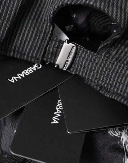 Dolce &amp; Gabbana – Baseballmütze aus schwarzer Baumwolle mit Verzierung für Herren