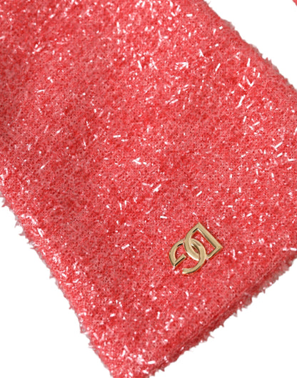 Dolce &amp; Gabbana – Rosa Lurex Fantasia – Mittellange Handschuhe