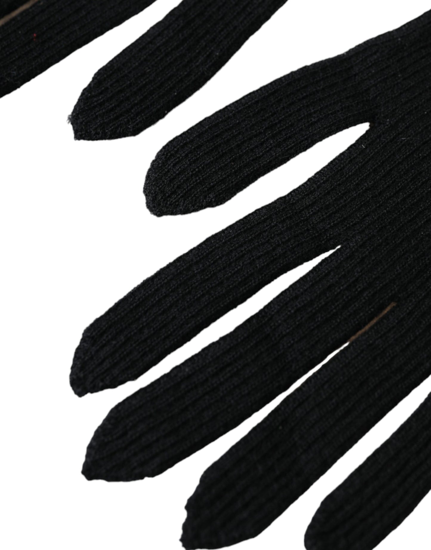 Dolce &amp; Gabbana – Schwarze, ellbogenlange Strickhandschuhe aus Kaschmir