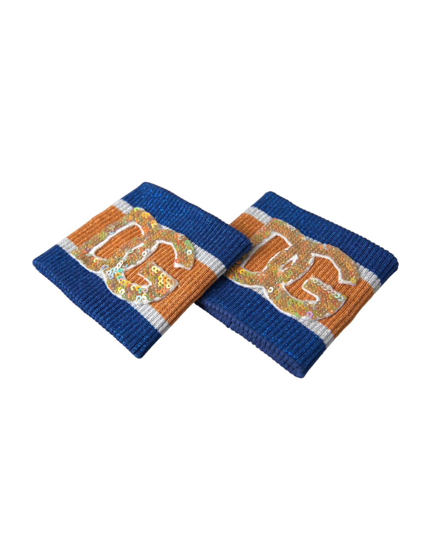 Dolce &amp; Gabbana – Viskose-Armband mit mehrfarbigem Logo und Pailletten