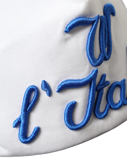 Dolce &amp; Gabbana Blau Weiß Schwarz Italia Mesh Baseballmütze