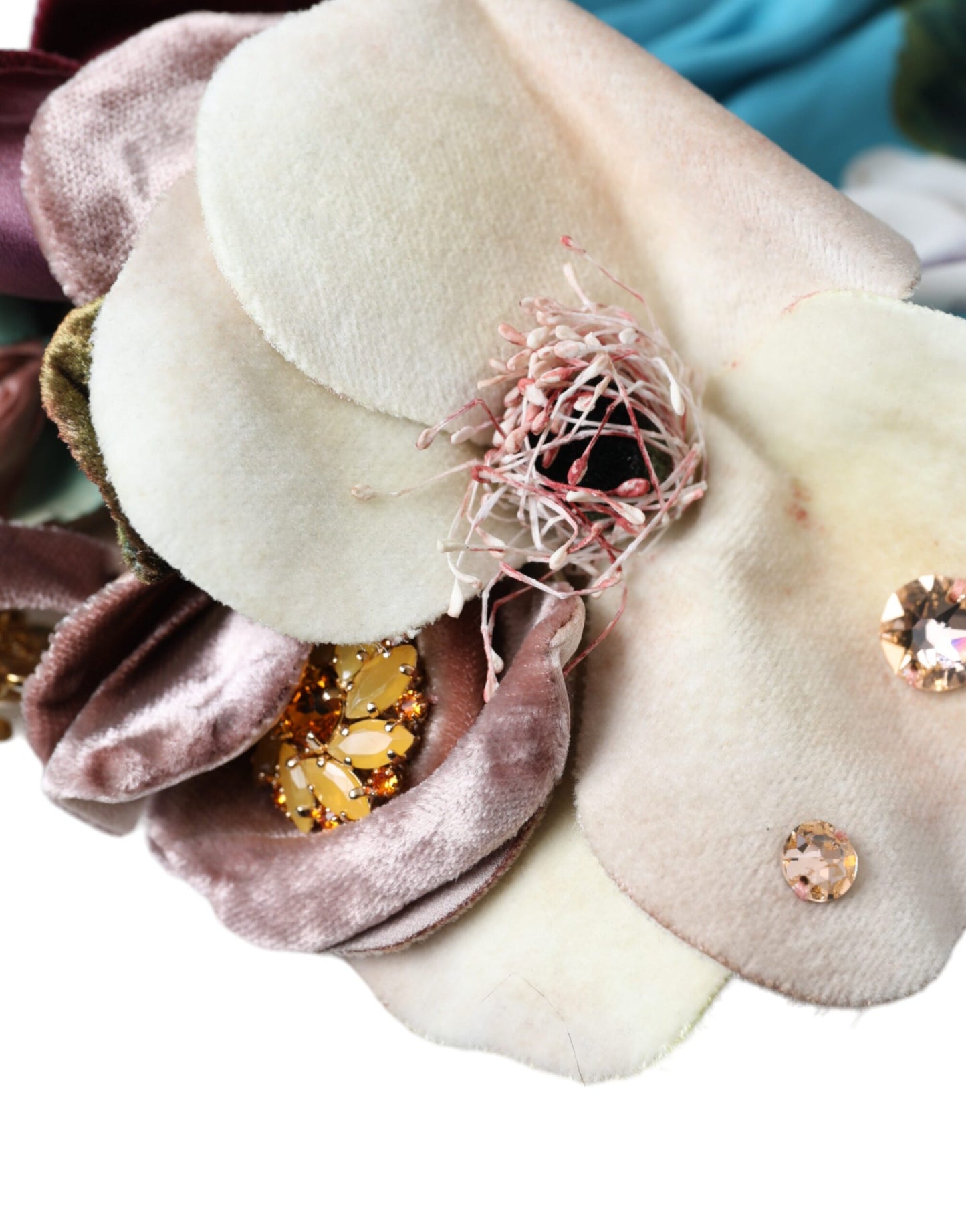 Dolce &amp; Gabbana Damen Turbanhut mit Blumenmotiv in Blau