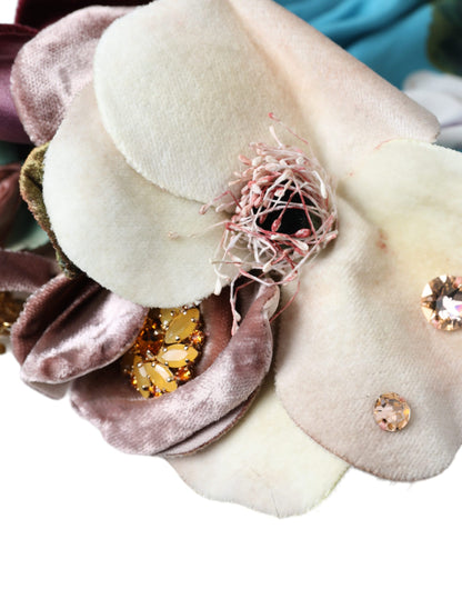 Dolce &amp; Gabbana Damen Turbanhut mit Blumenmotiv in Blau