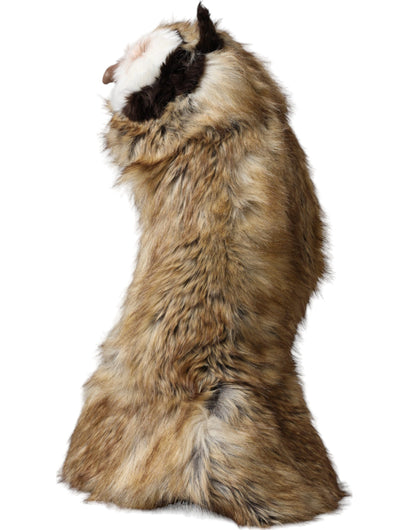 قبعة دولتشي آند غابانا بنية اللون من الفرو الصناعي بغطاء كامل للرأس