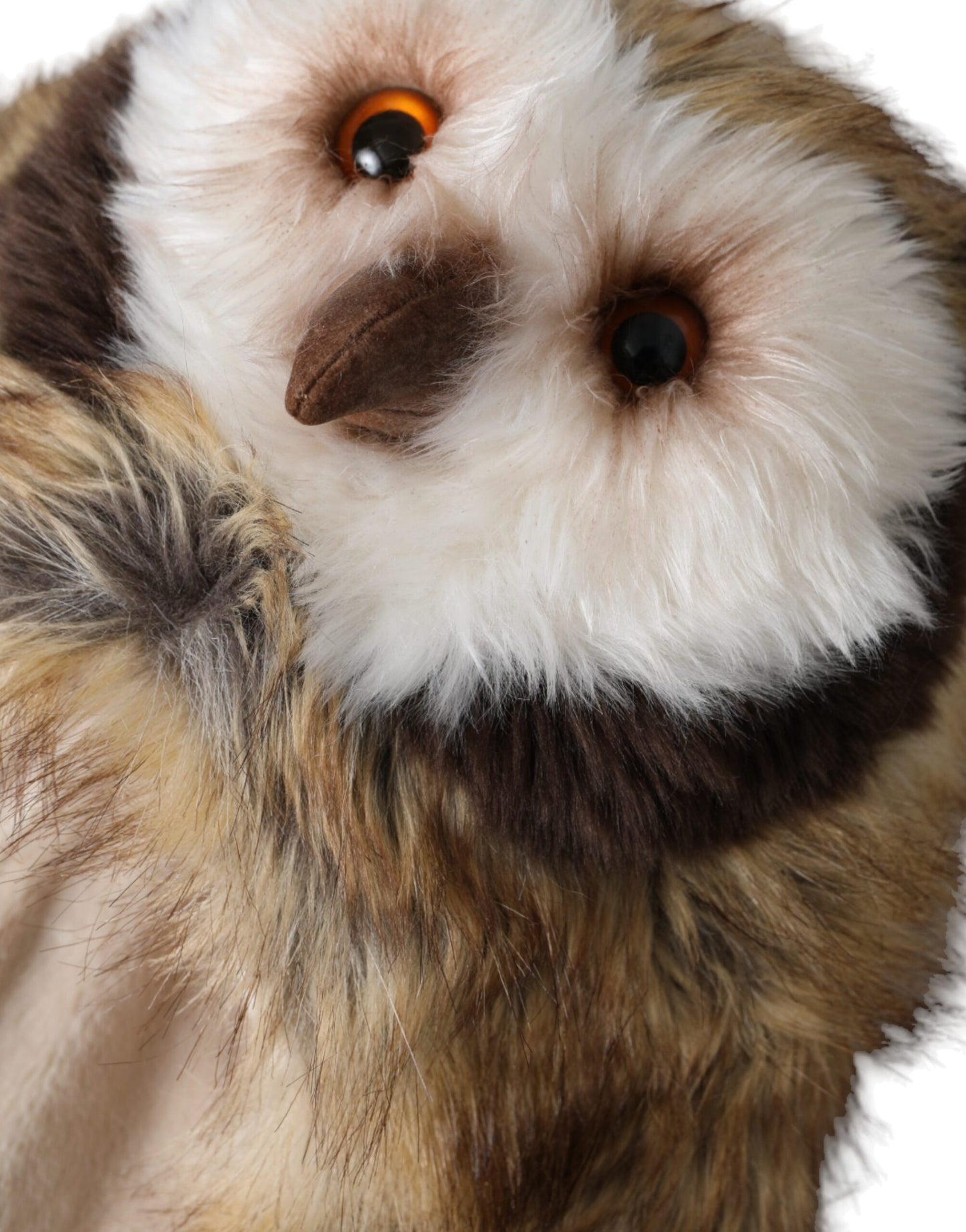 قبعة دولتشي آند غابانا بنية اللون من الفرو الصناعي بغطاء كامل للرأس