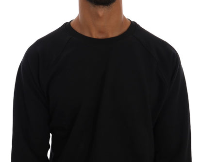 Daniele Alessandrini – Schwarzer Pullover aus Baumwolle mit Rundhalsausschnitt