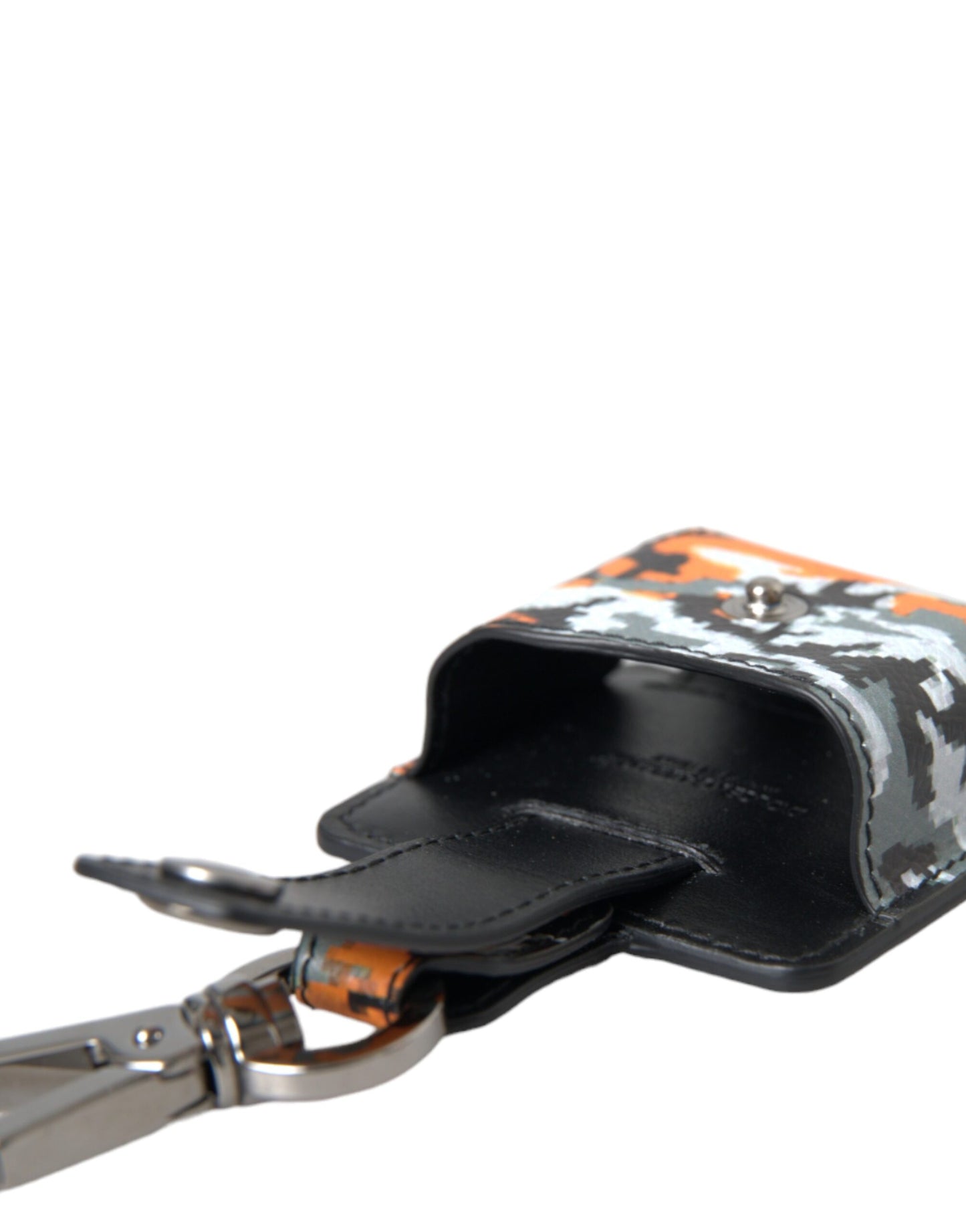 Dolce &amp; Gabbana Airpods-Hülle aus Leder und Metall mit mehrfarbigem Camouflage-Print