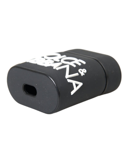 Dolce &amp; Gabbana – Airpods-Hülle aus Silikon mit geprägtem Logo in Schwarz und Weiß