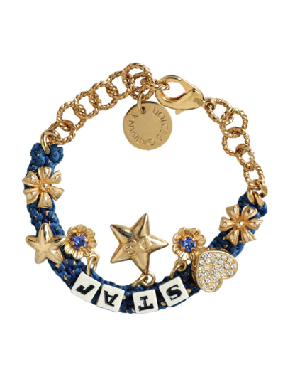 Dolce &amp; Gabbana – Goldfarbenes Messing-Kettenarmband mit Sternmotiv
