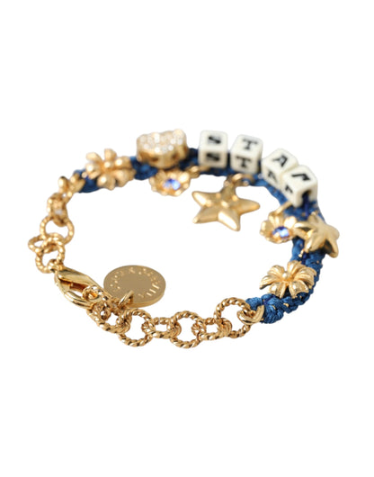 Dolce &amp; Gabbana – Goldfarbenes Messing-Kettenarmband mit Sternmotiv