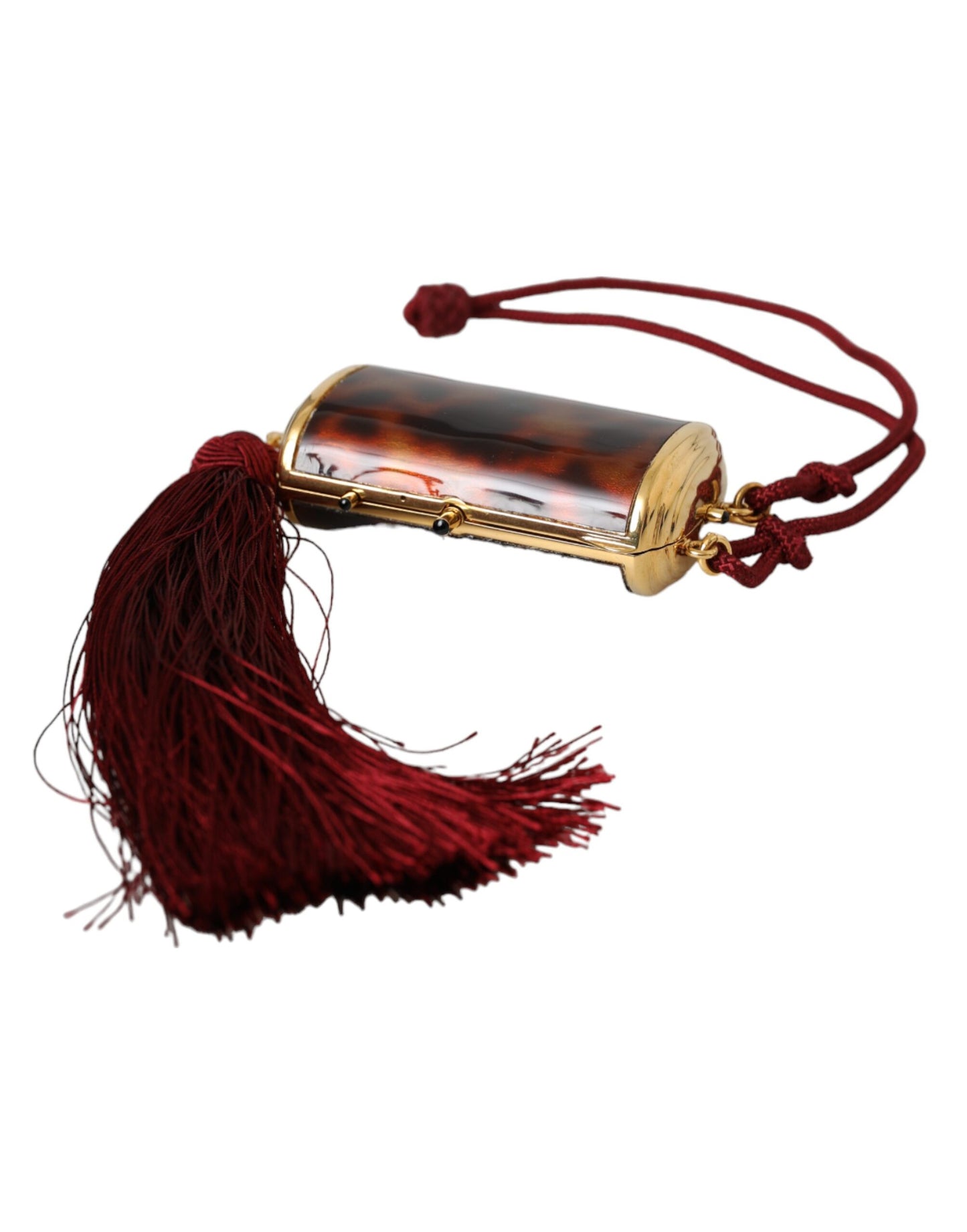 Dolce &amp; Gabbana – Make-up-Tasche mit Mini-Spiegel und Quaste in Braun mit Leopardenmuster