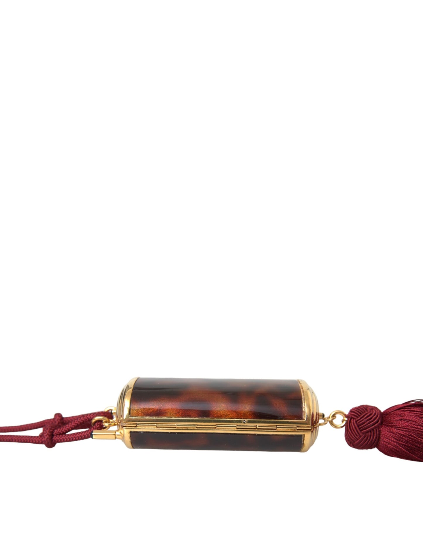 Dolce &amp; Gabbana – Make-up-Tasche mit Mini-Spiegel und Quaste in Braun mit Leopardenmuster