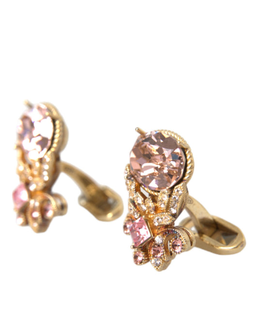 Dolce &amp; Gabbana – Manschettenknopf aus 925er Sterlingsilber mit Kristallen, goldfarben