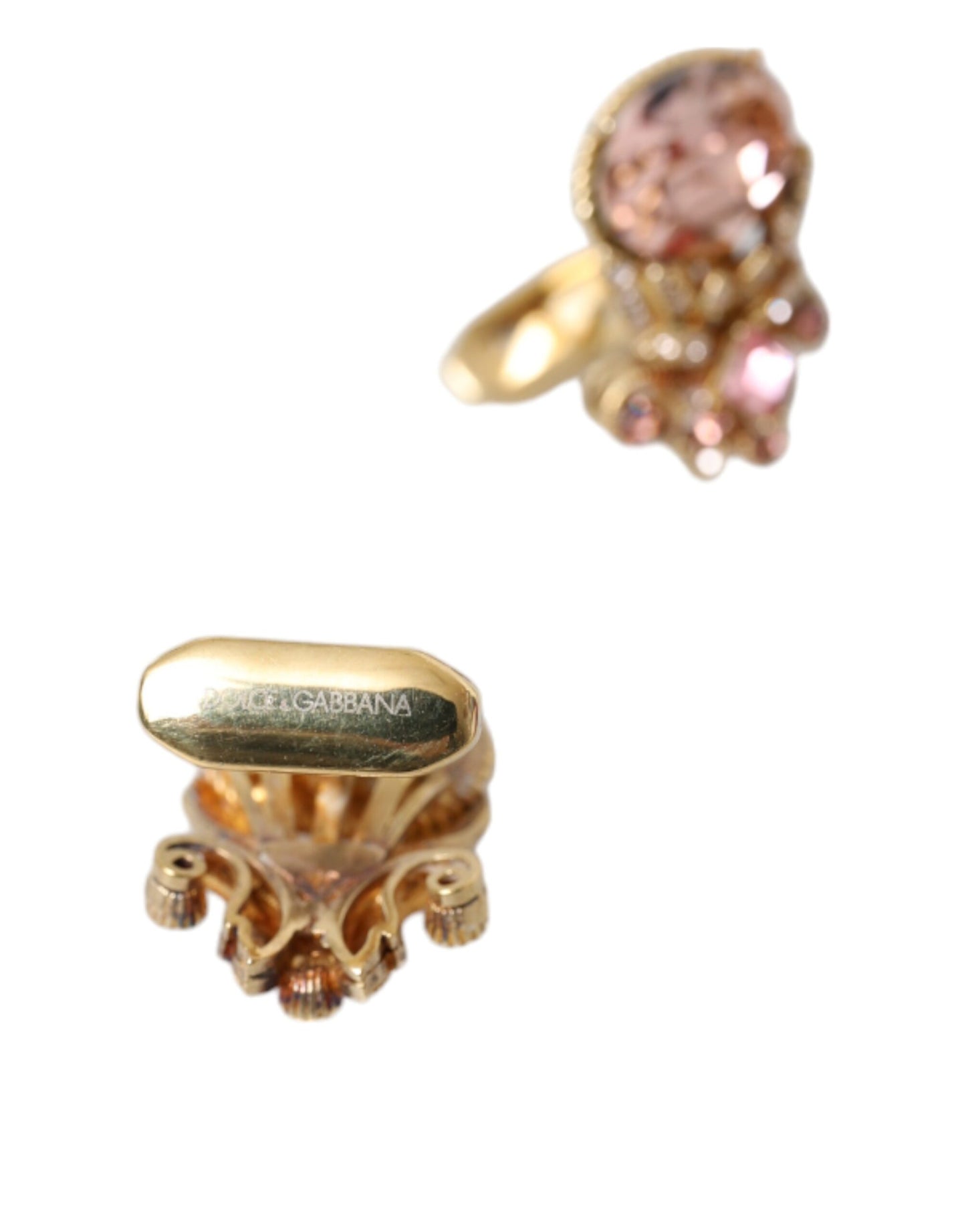 Dolce &amp; Gabbana – Manschettenknopf aus 925er Sterlingsilber mit Kristallen, goldfarben