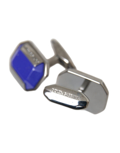 Dolce &amp; Gabbana Manschettenknöpfe aus versilbertem Messing mit Kristall
