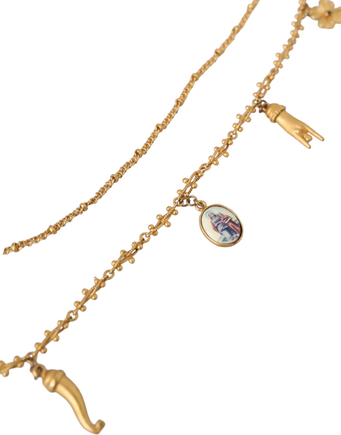 Dolce &amp; Gabbana – Statement-Halskette „Sicily“ aus Messing mit goldfarbener Kette