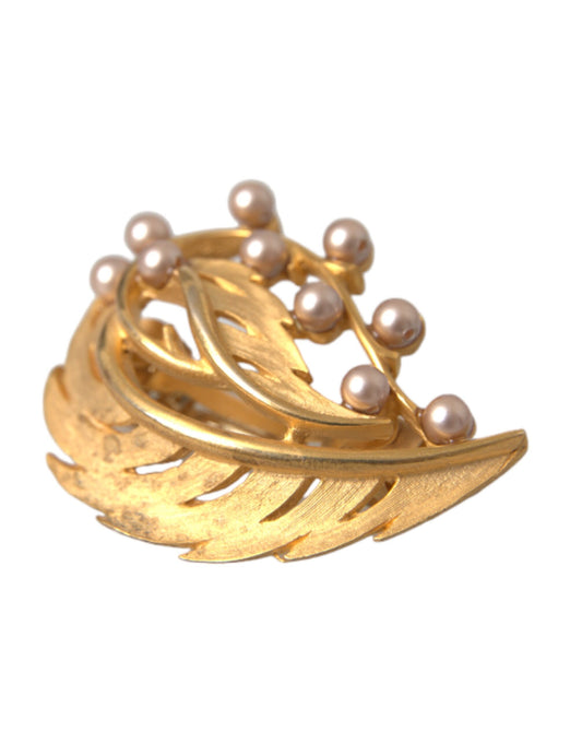 Dolce &amp; Gabbana – Haarnadel mit Blattverzierung aus Messing in Gold