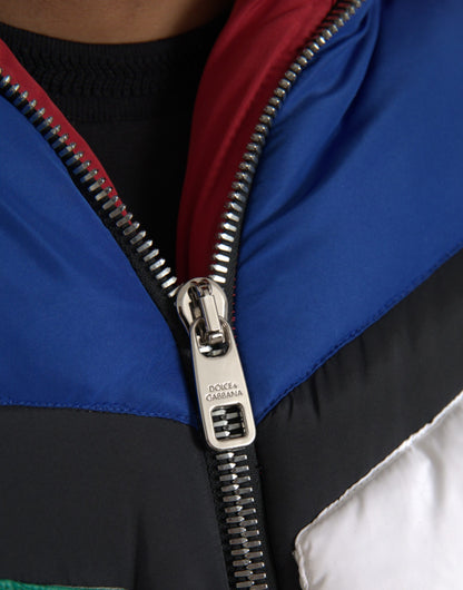 Dolce &amp; Gabbana – Mehrfarbige Steppjacke mit Kapuze