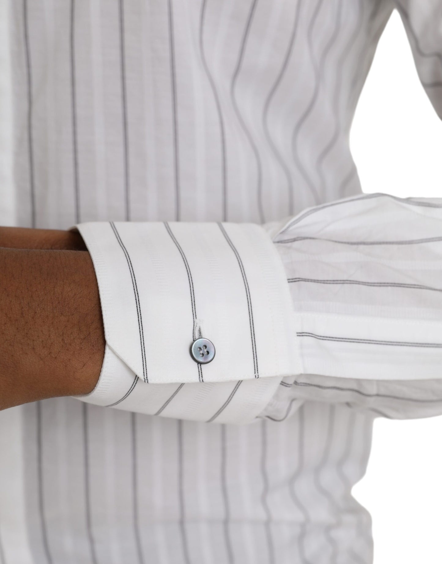 Dolce &amp; Gabbana Schwarz-Weiß gestreiftes Abendkleid GOLD Hemd