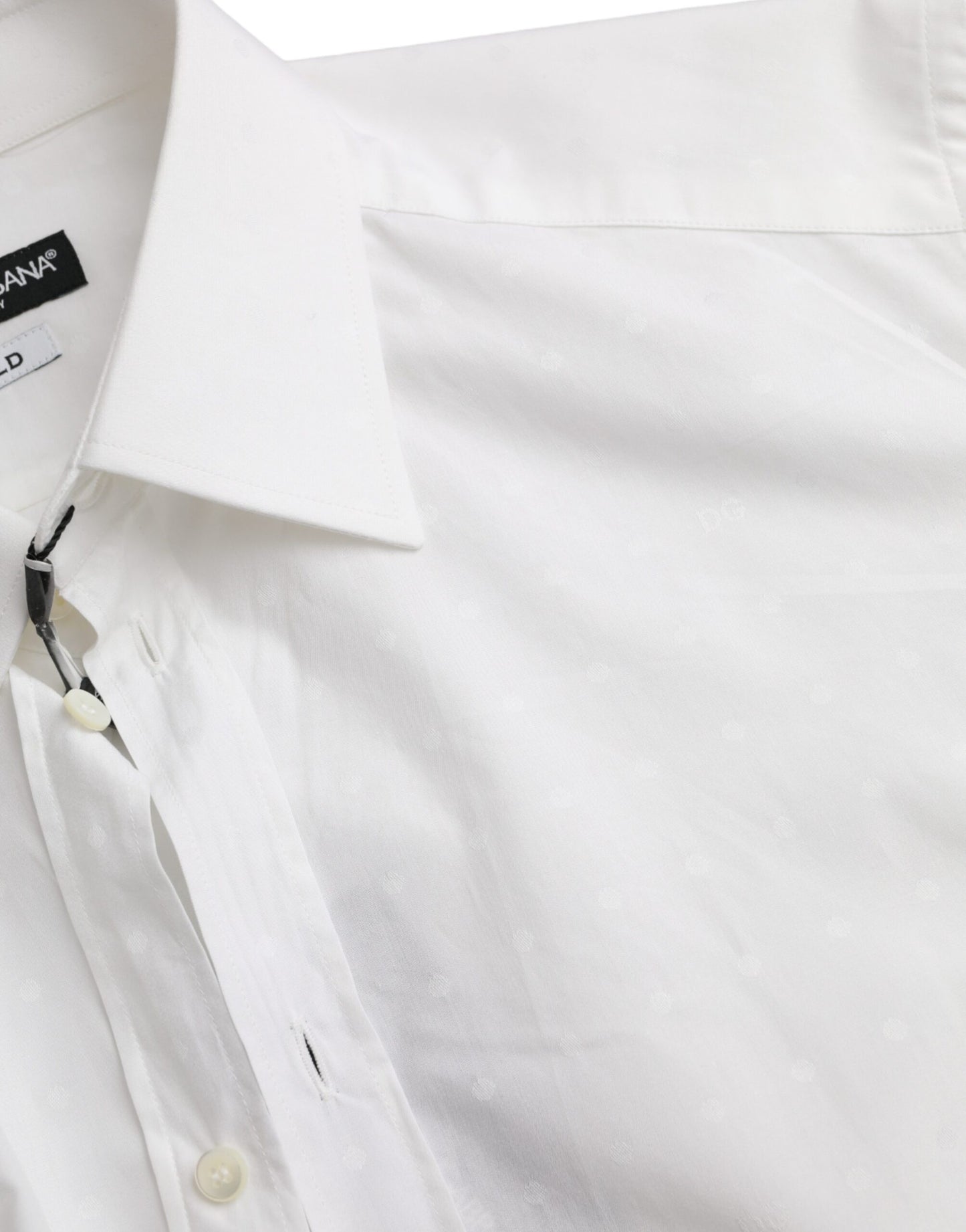 Dolce &amp; Gabbana Weißes Logo-Baumwollhemd für Herren in GOLD