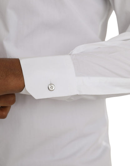 Dolce &amp; Gabbana Weißes Langarmkleid aus Baumwolle MARTINI Shirt