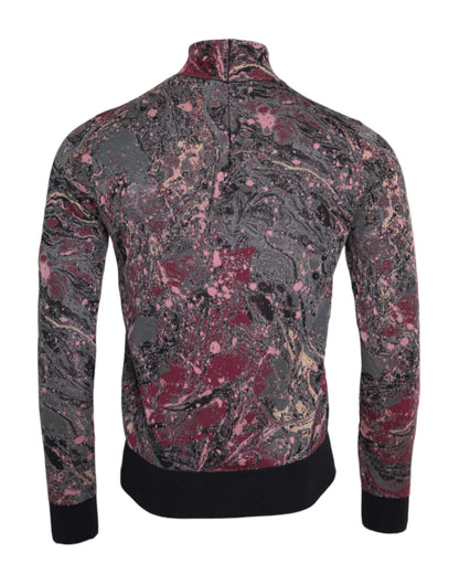 Dolce &amp; Gabbana Herrenpullover mit Rollkragen und mehrfarbiger Grafik