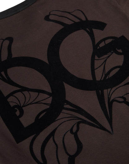 Dolce &amp; Gabbana Brauner Pullover mit Rundhalsausschnitt und DG-Logo