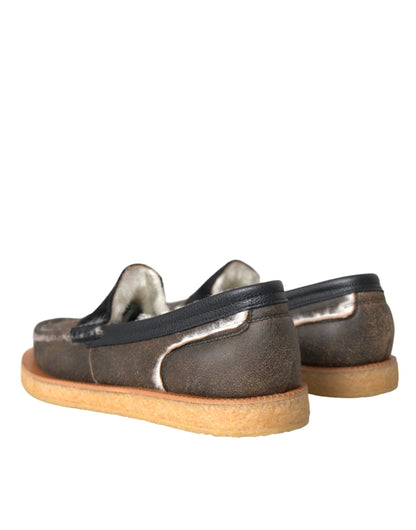 Dolce &amp; Gabbana Loafer aus Leder in Braun und Schwarz Herren Schuhe