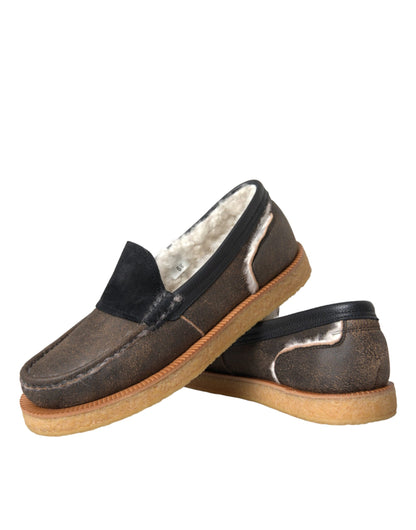 Dolce &amp; Gabbana Loafer aus Leder in Braun und Schwarz Herren Schuhe