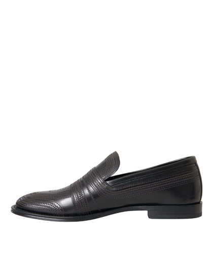 Dolce &amp; Gabbana Herren Halbschuhe aus schwarzem und braunem Leder