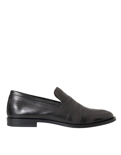 Dolce &amp; Gabbana Herren Halbschuhe aus schwarzem und braunem Leder