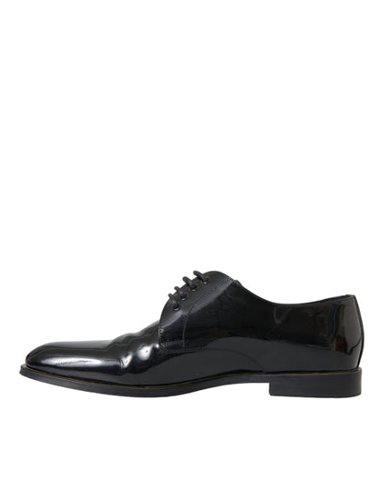 Dolce &amp; Gabbana – Derby-Schuhe aus schwarzem Lackleder für formelle Anlässe