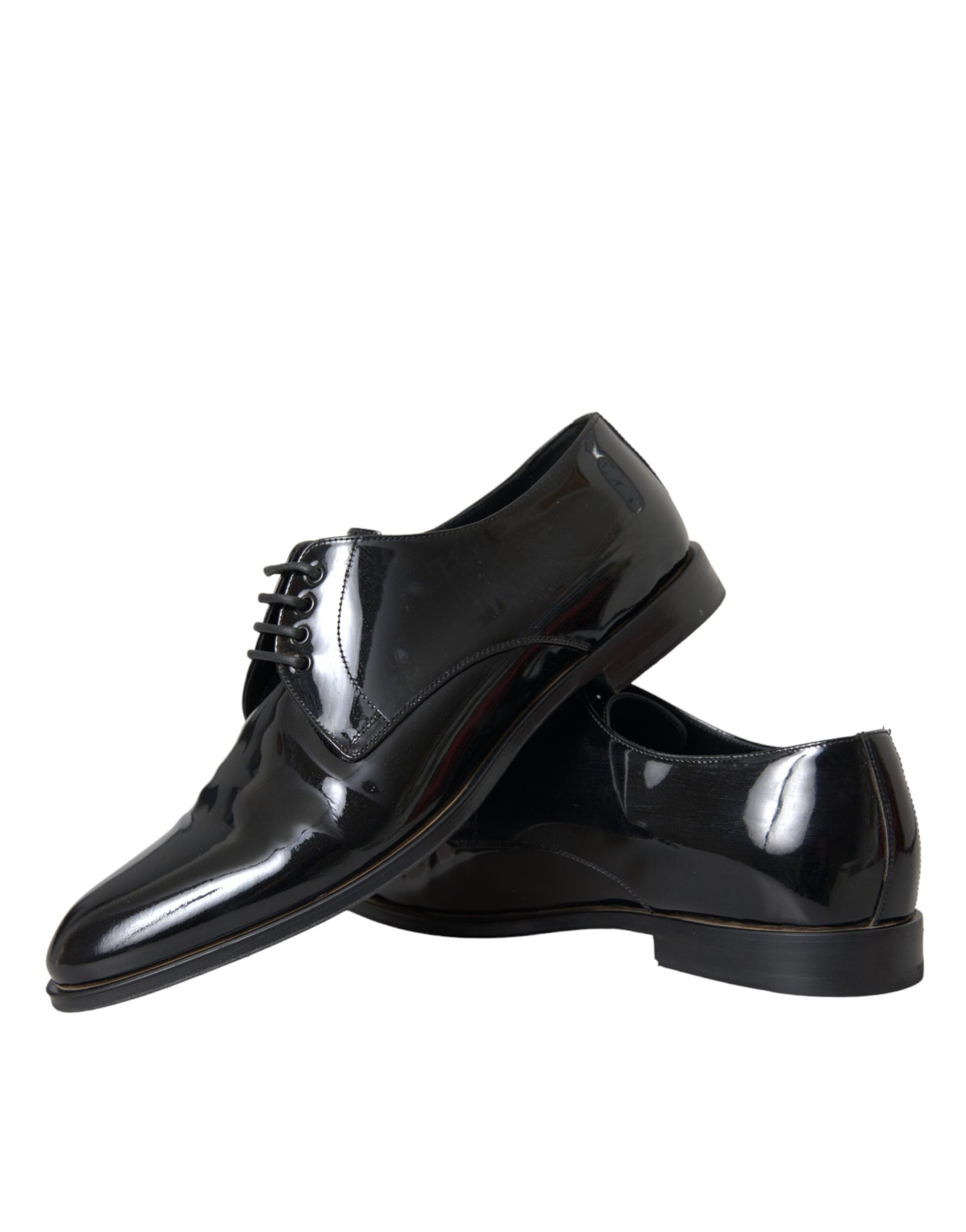 Dolce &amp; Gabbana – Derby-Schuhe aus schwarzem Lackleder für formelle Anlässe