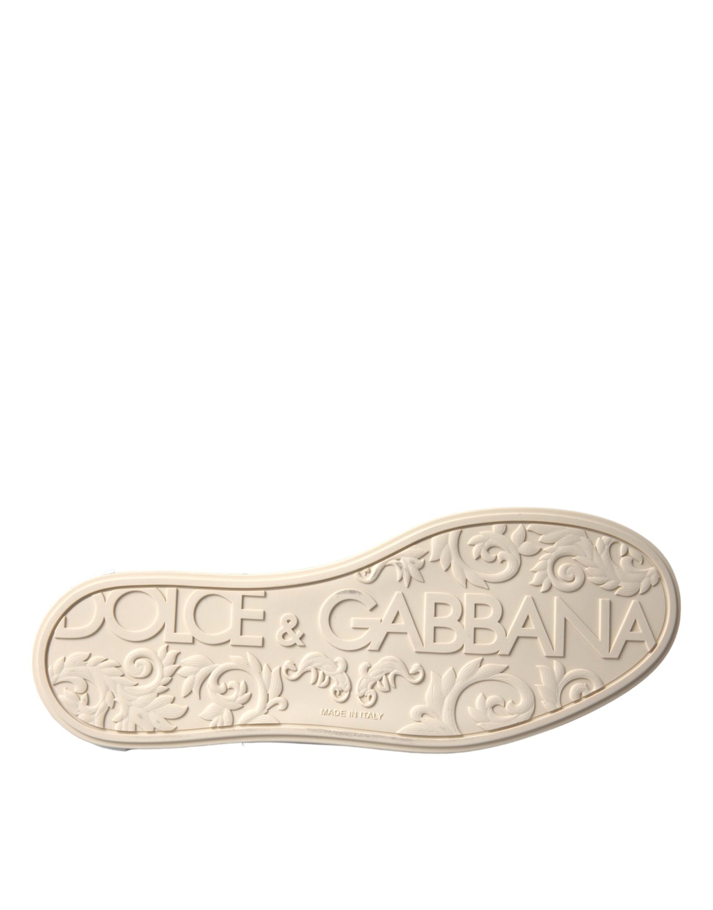 حذاء رياضي رجالي من جلد العجل من دولتشي آند غابانا، لون فضي، بورتوفينو