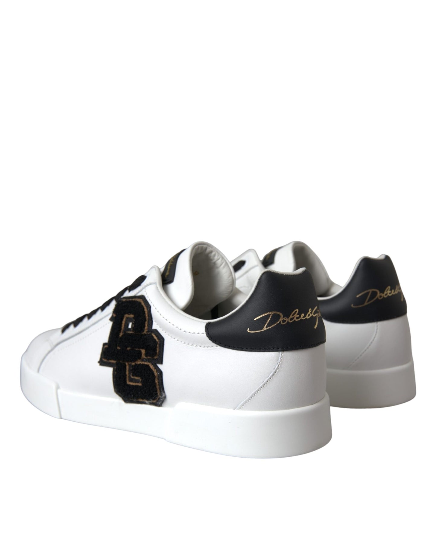 Dolce &amp; Gabbana Weiße Leder DG Logo Casual Low Top Sneakers Schuhe