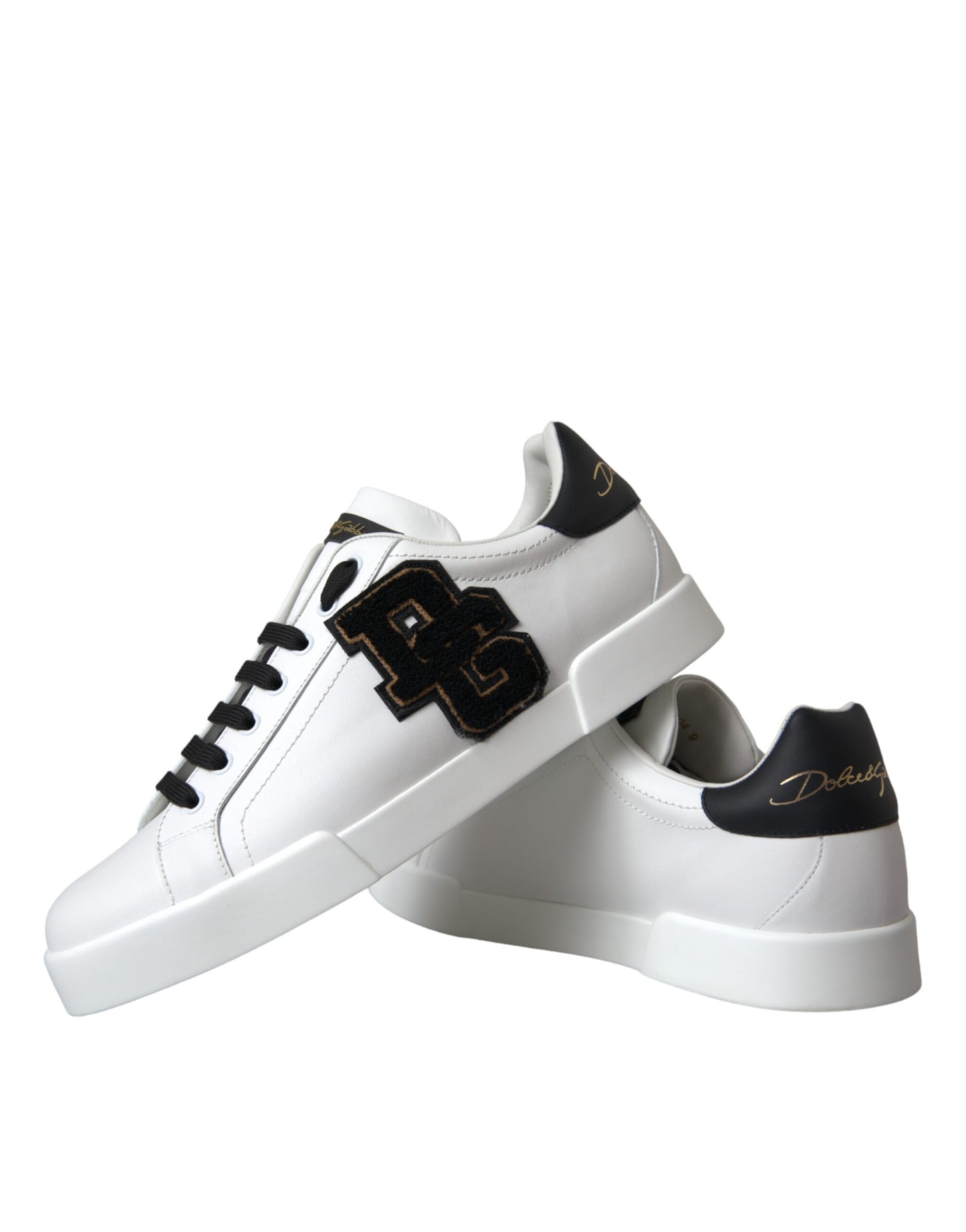 Dolce &amp; Gabbana Weiße Leder DG Logo Casual Low Top Sneakers Schuhe