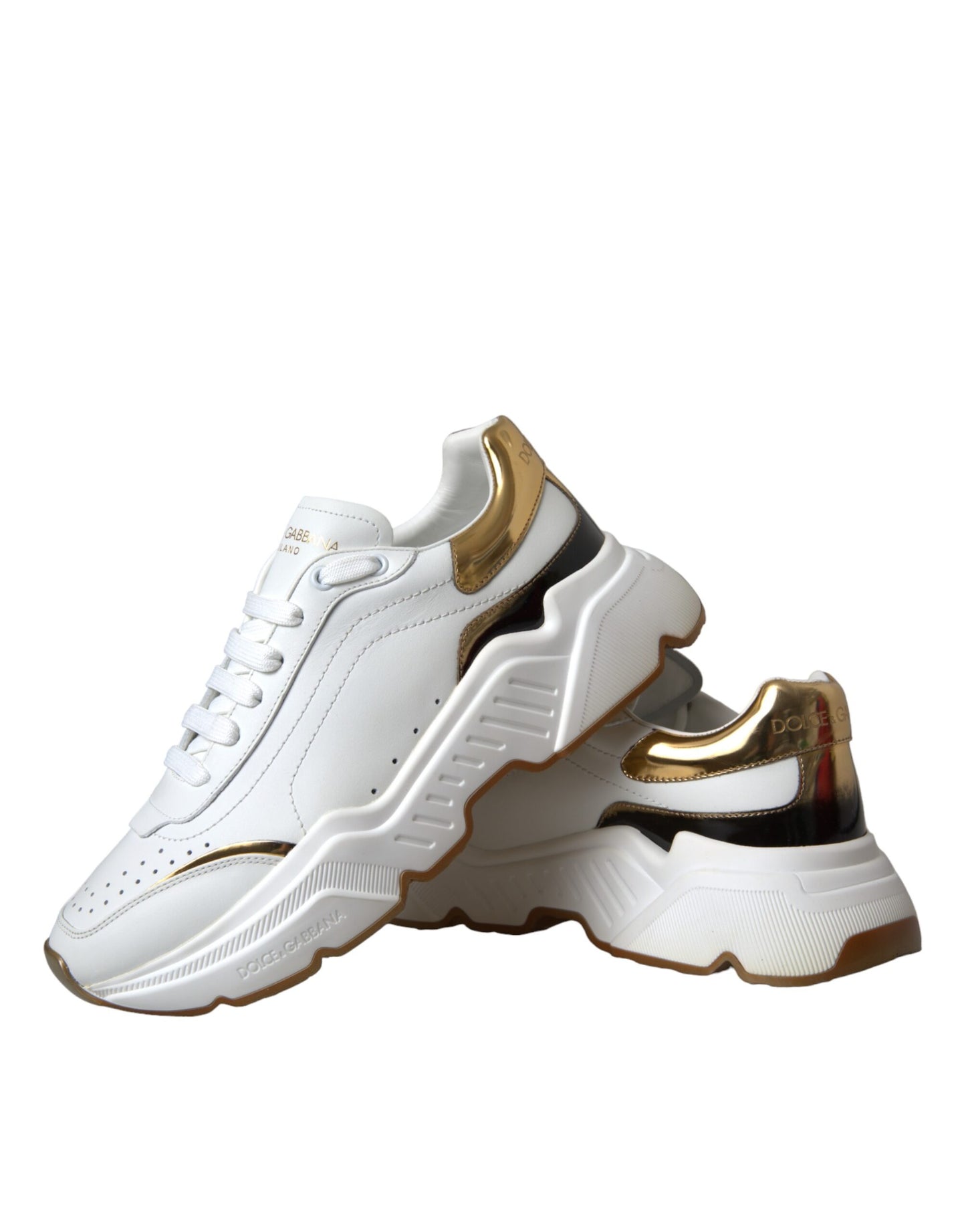Dolce &amp; Gabbana DAYMASTER Sneakers aus Leder in Weißgold Herren Schuhe
