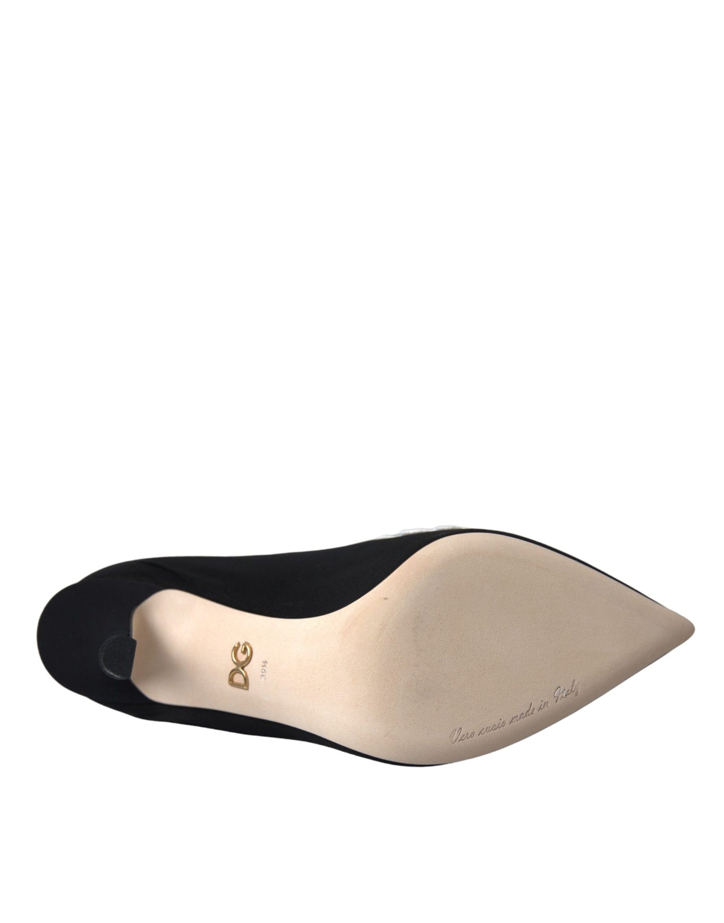 Dolce &amp; Gabbana – Slipper-Stiefel mit Stickerei in Schwarz und Weiß