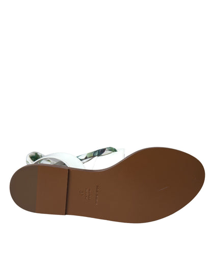 Dolce &amp; Gabbana Sandalen mit mehrfarbigem Blumendruck und Knöchelriemen