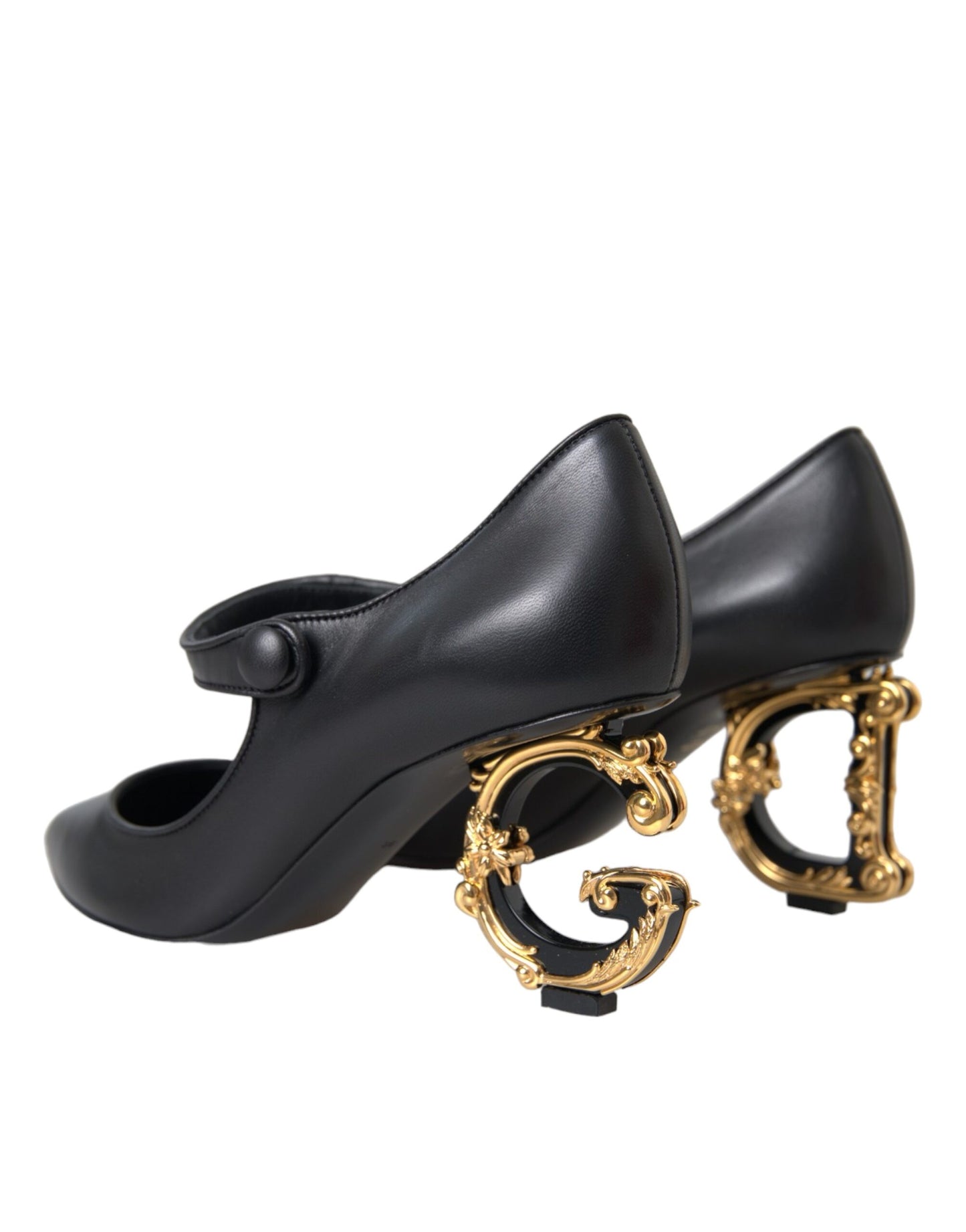 Dolce &amp; Gabbana – Mary-Jane-Pumps aus schwarzem Leder mit Logo