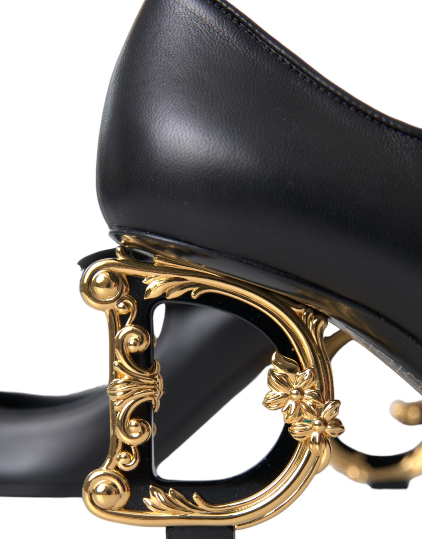 Dolce &amp; Gabbana – Mary-Jane-Pumps aus schwarzem Leder mit Logo