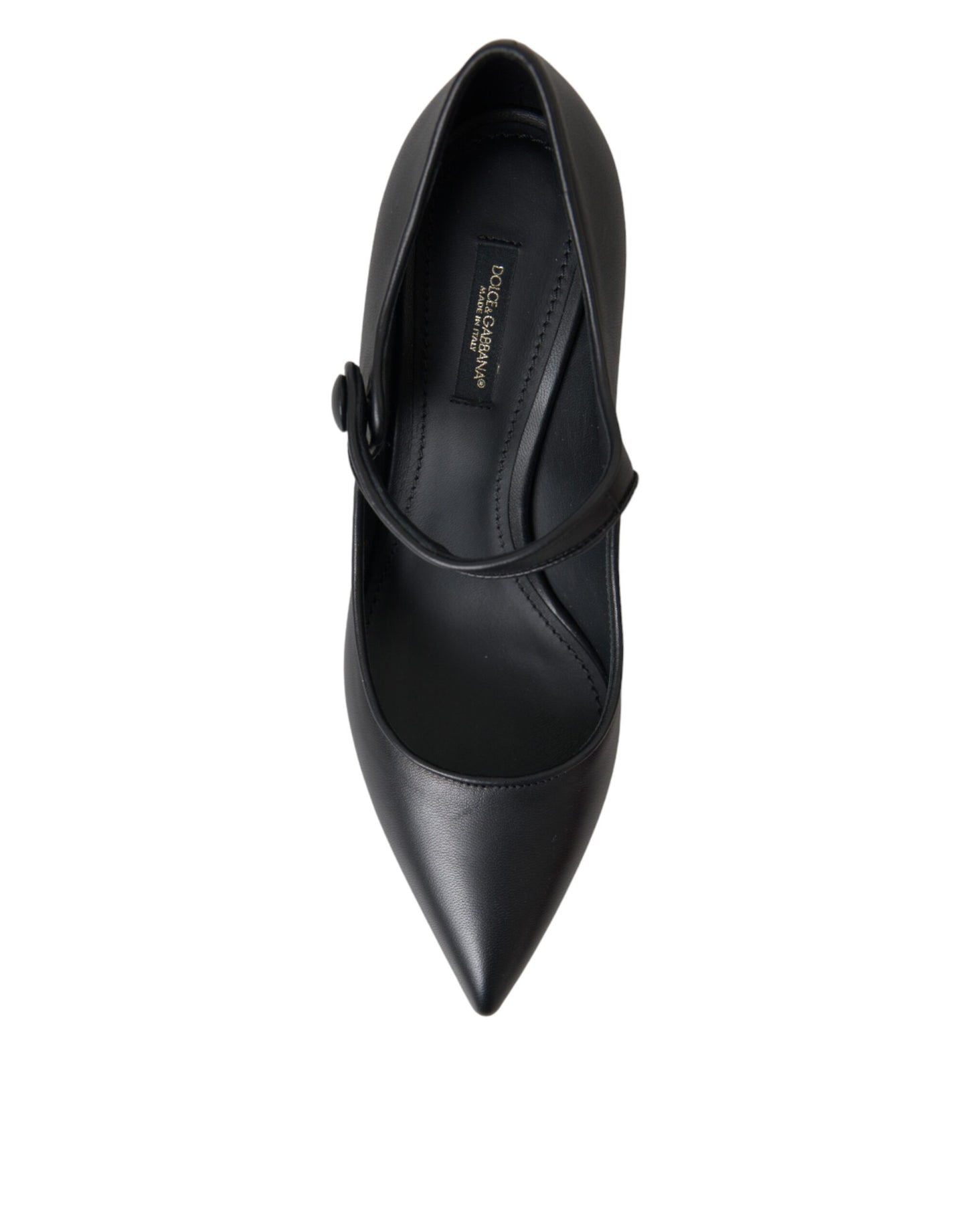 Dolce &amp; Gabbana – Mary-Jane-Pumps aus schwarzem Leder mit Logo