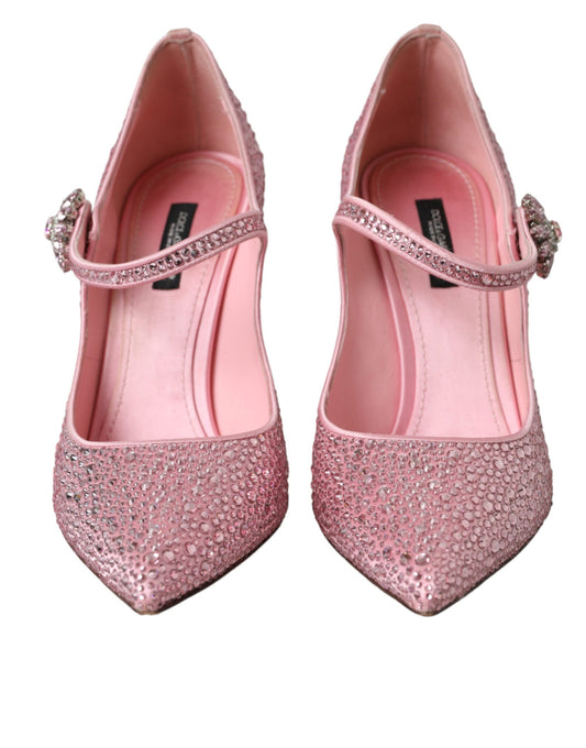 Dolce &amp; Gabbana Pink Strass Kristall Heels Pumps Schuhe