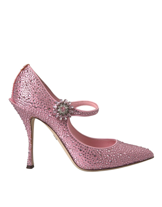 Dolce &amp; Gabbana Pink Strass Kristall Heels Pumps Schuhe