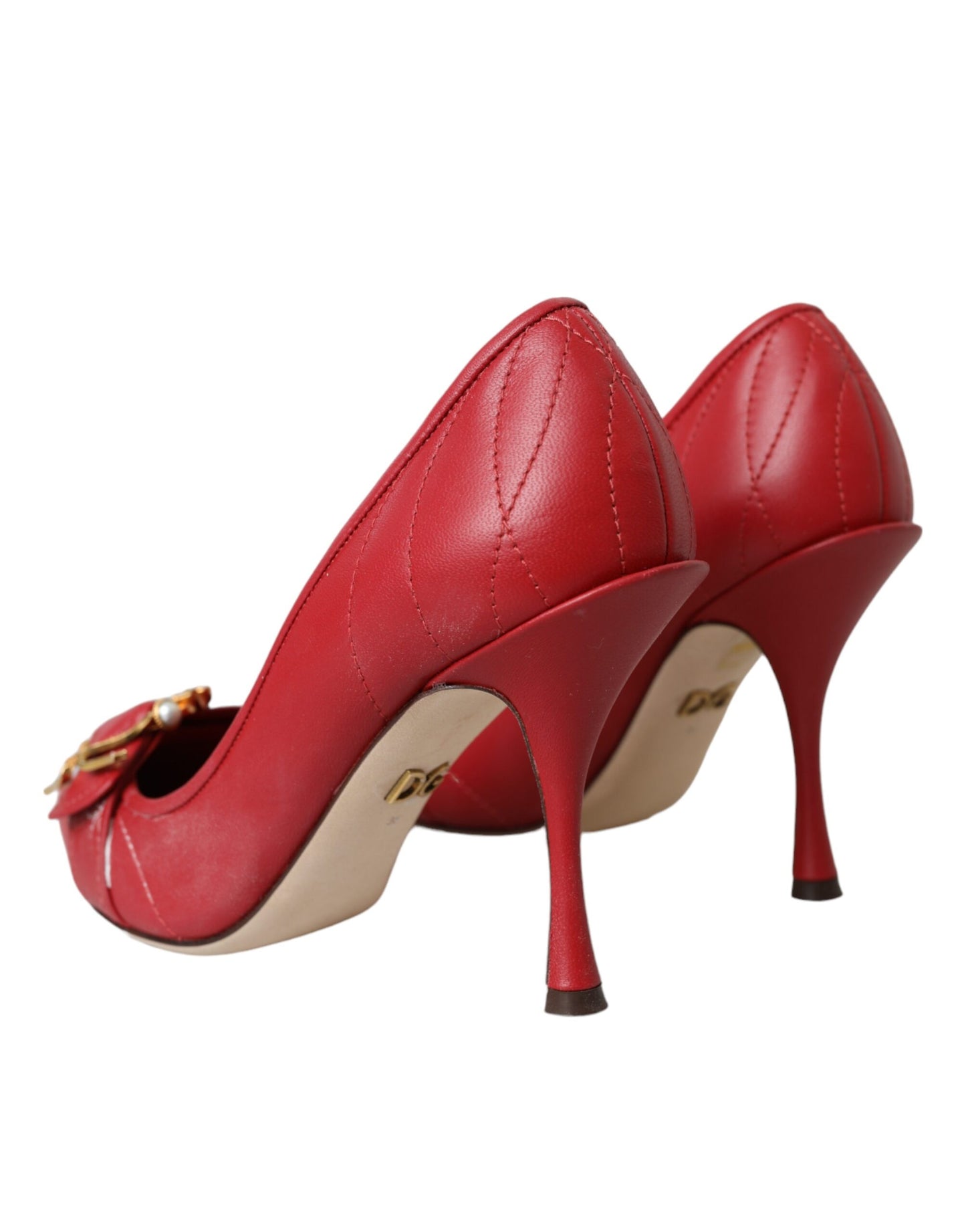 Dolce &amp; Gabbana Rote Devotion Leder Heels Pumps Schuhe